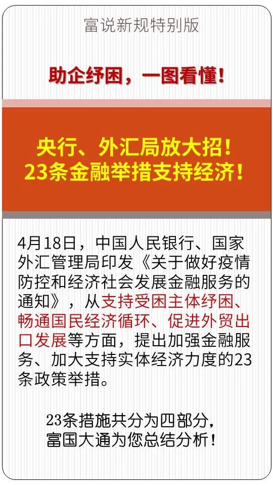 “富说新规 | 央行、外汇局放大招！23条金融举措支持经济！