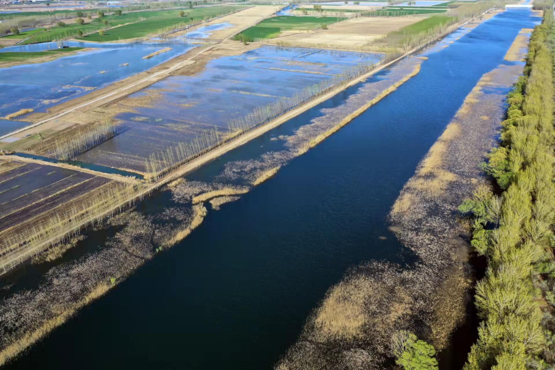 河北省文安县赵王新河鸟瞰图.魏东摄