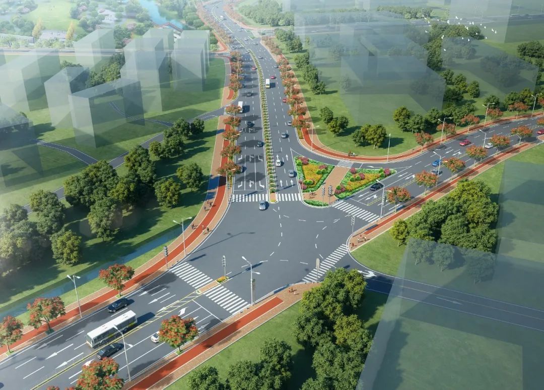 新安路与翰林路交叉口效果图