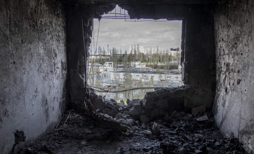 在乌克兰哈尔科夫，建筑受损严重。（资料图）