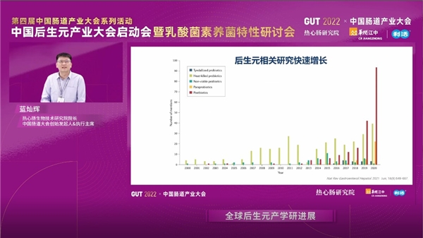 　　图注:蓝灿辉表示后生元相关研究快速增长