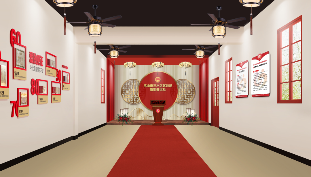 2月开始启动"百年好合"婚姻登记机关改造工程,目前已基本完成硬件装修