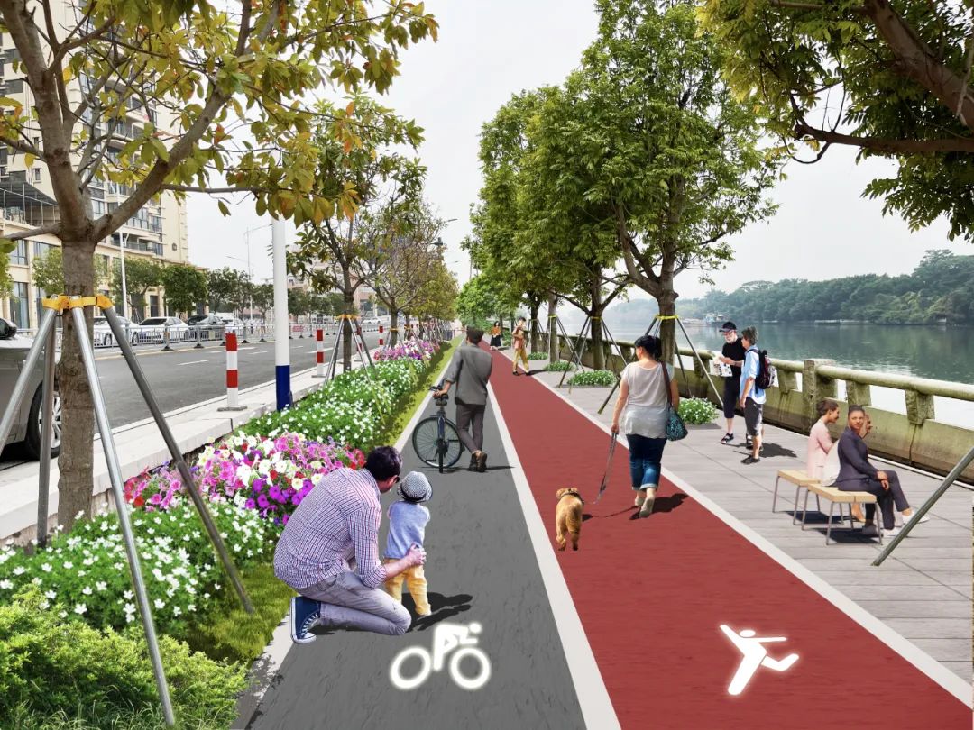 拉通市政道路15.4公里,慢行系统15.