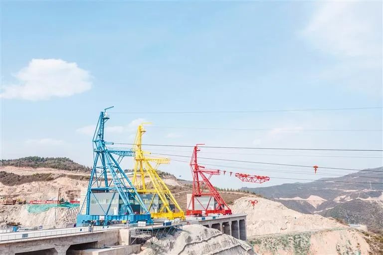 东庄水利枢纽缆机平台.通讯员 王瑞琨 摄