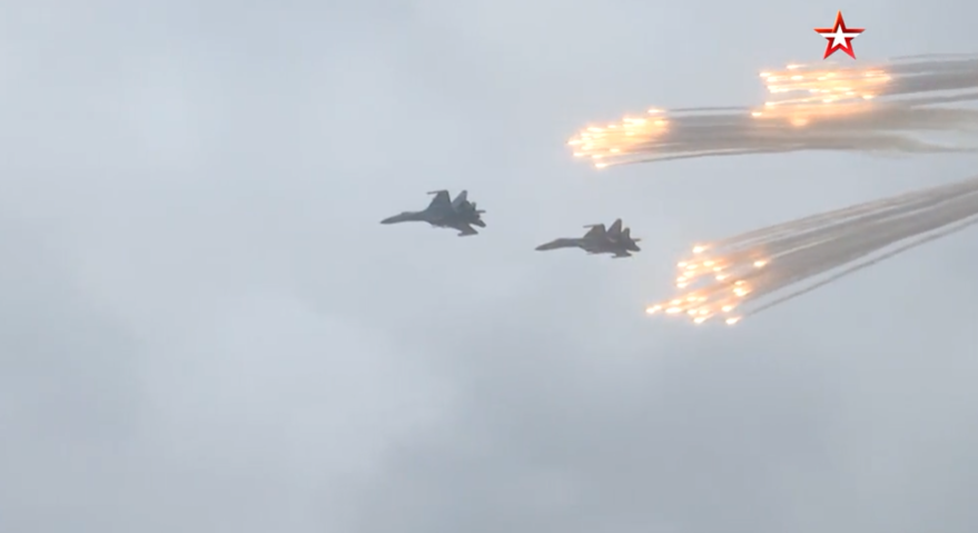 俄叙军人阅兵式彩排现场（红星电视台）