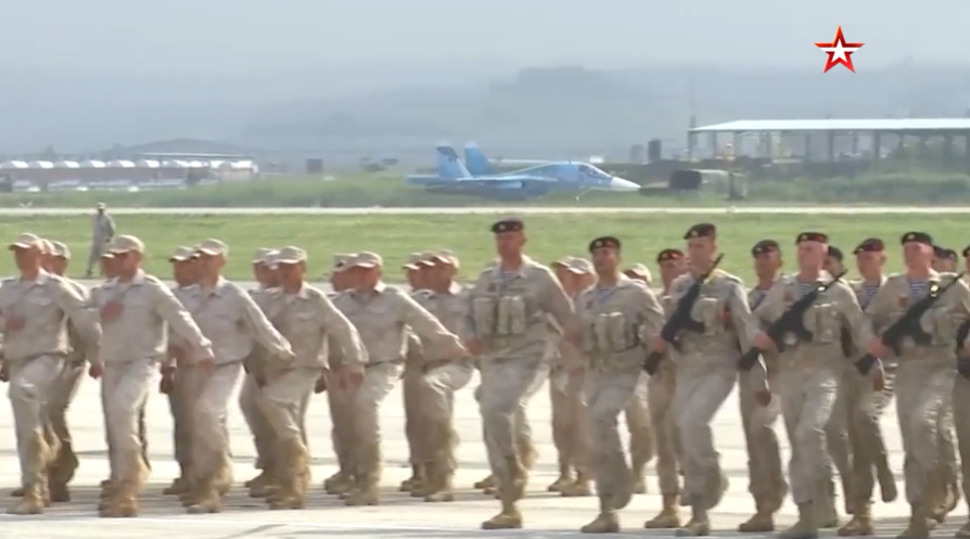 俄叙军人阅兵式彩排现场（红星电视台）