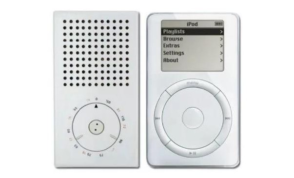 布劳恩T3收音机（左）和iPod播放器（右）