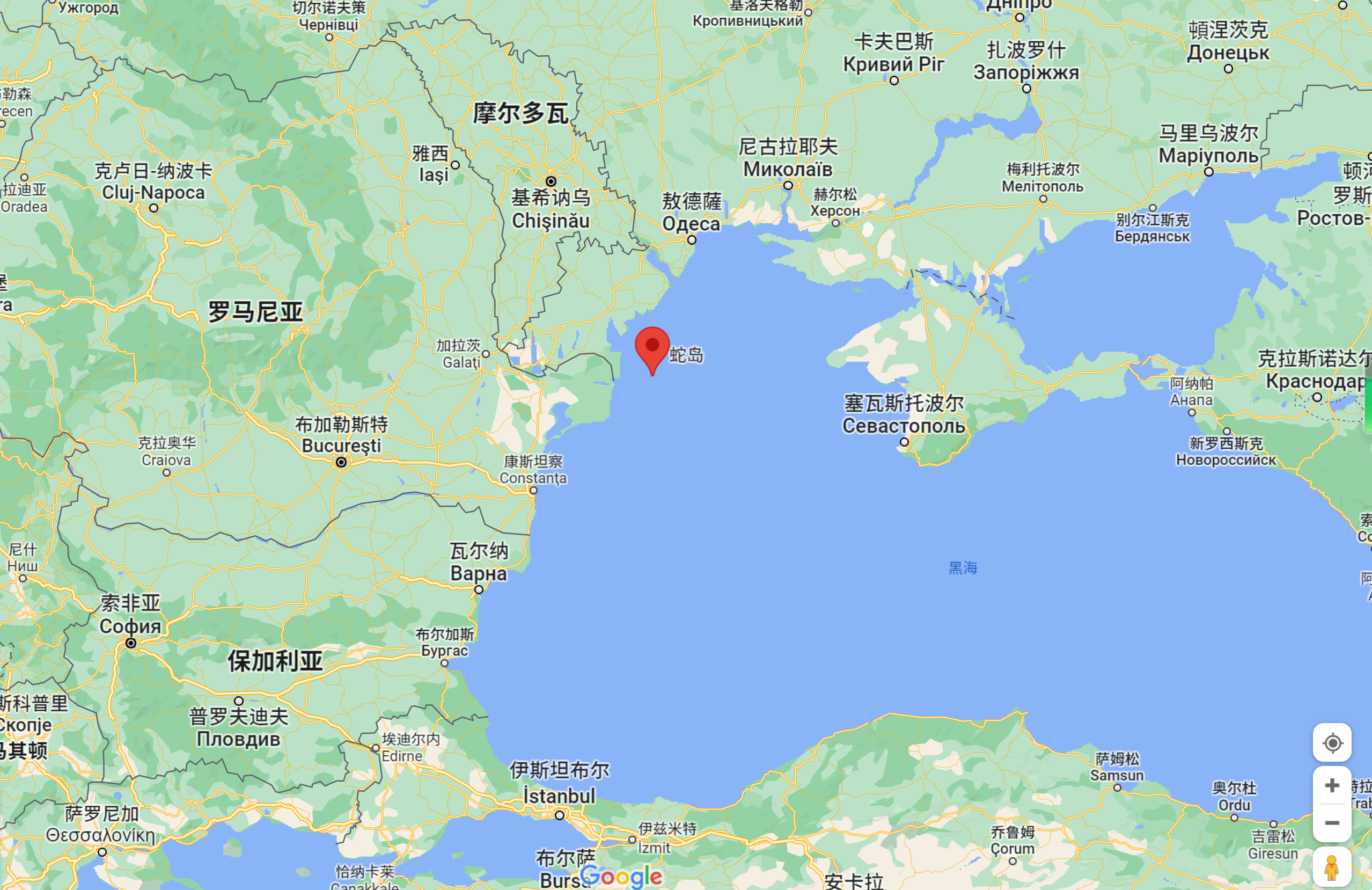 蛇岛乌克兰地图图片