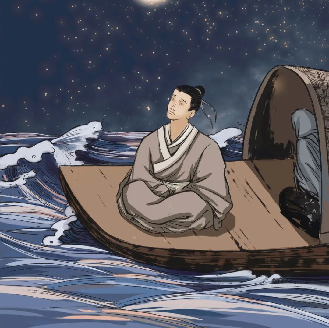 传承创新楚韵荆州原创手绘楚廉故事⑥廉吏杨溥清朗人生船头兴吟