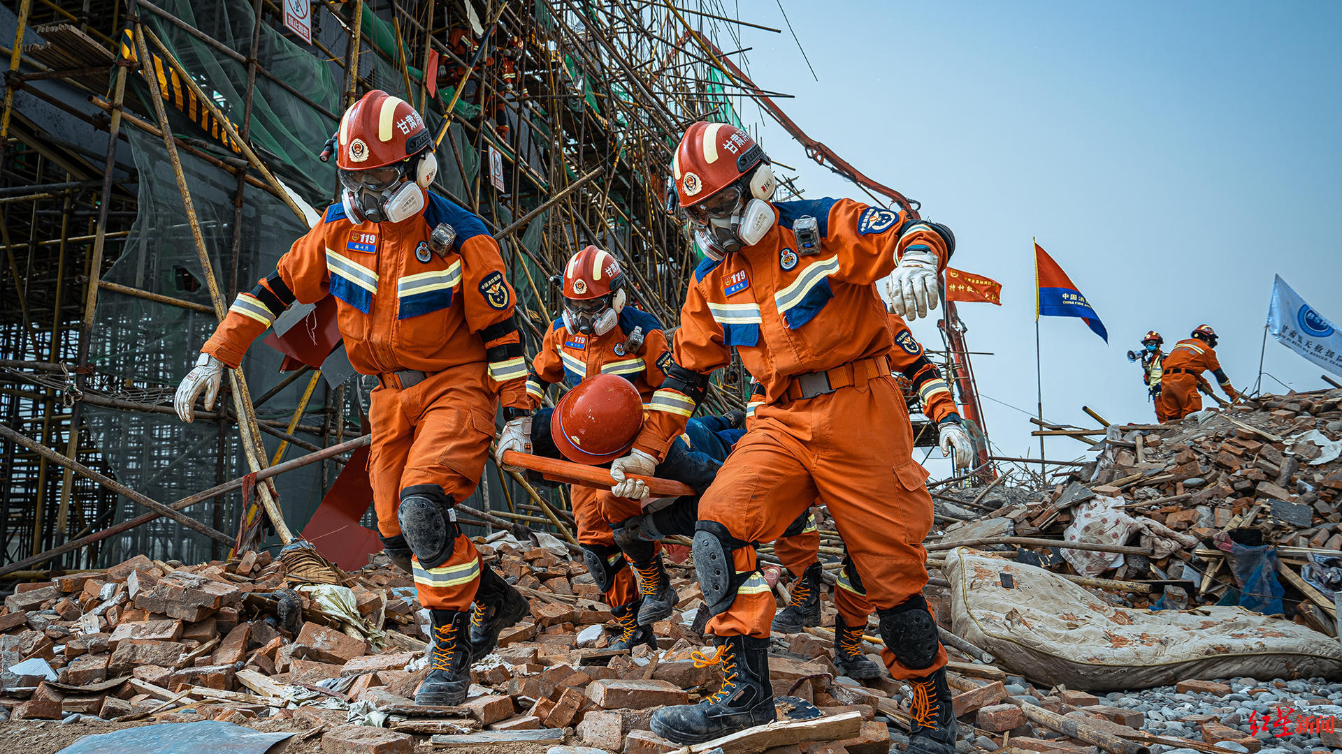 "应急使命·2022"高原高寒地区抗震救灾实战化演习现场