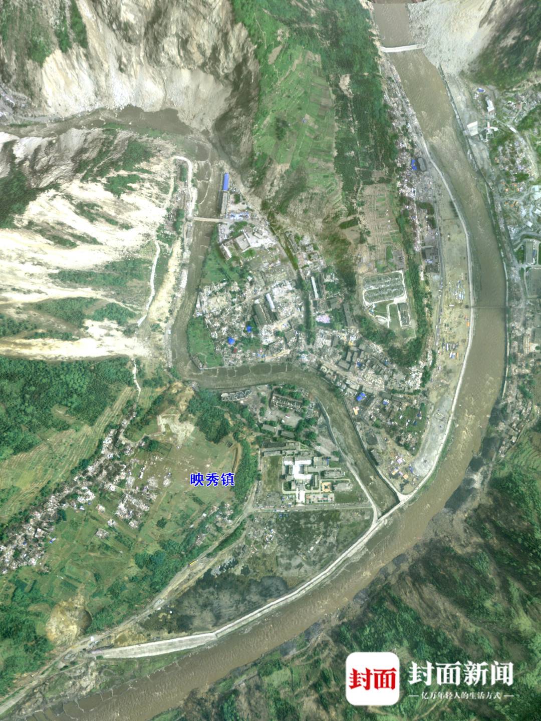 卫星图见证变化记录汶川地震14年伤痕修复