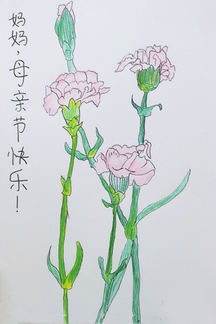 感恩母亲节绘画直播课部分作品展示