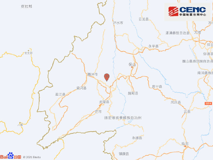 云南保山市腾冲市发生3.2级地震 震源深度13千米