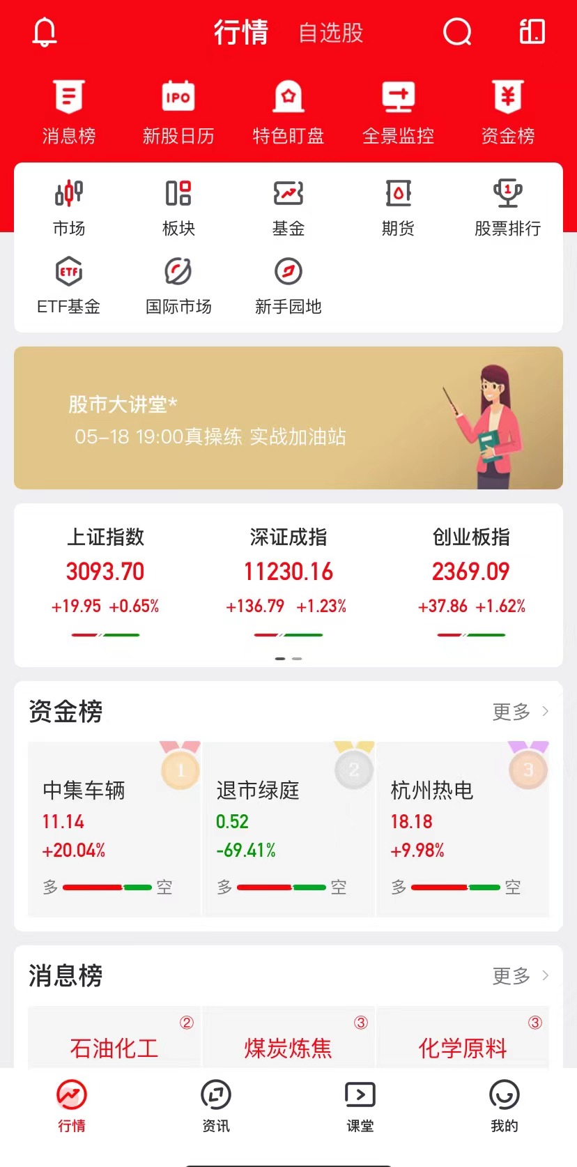 指南针APP目前无法进行股票交易。图片来源：指南针APP截图