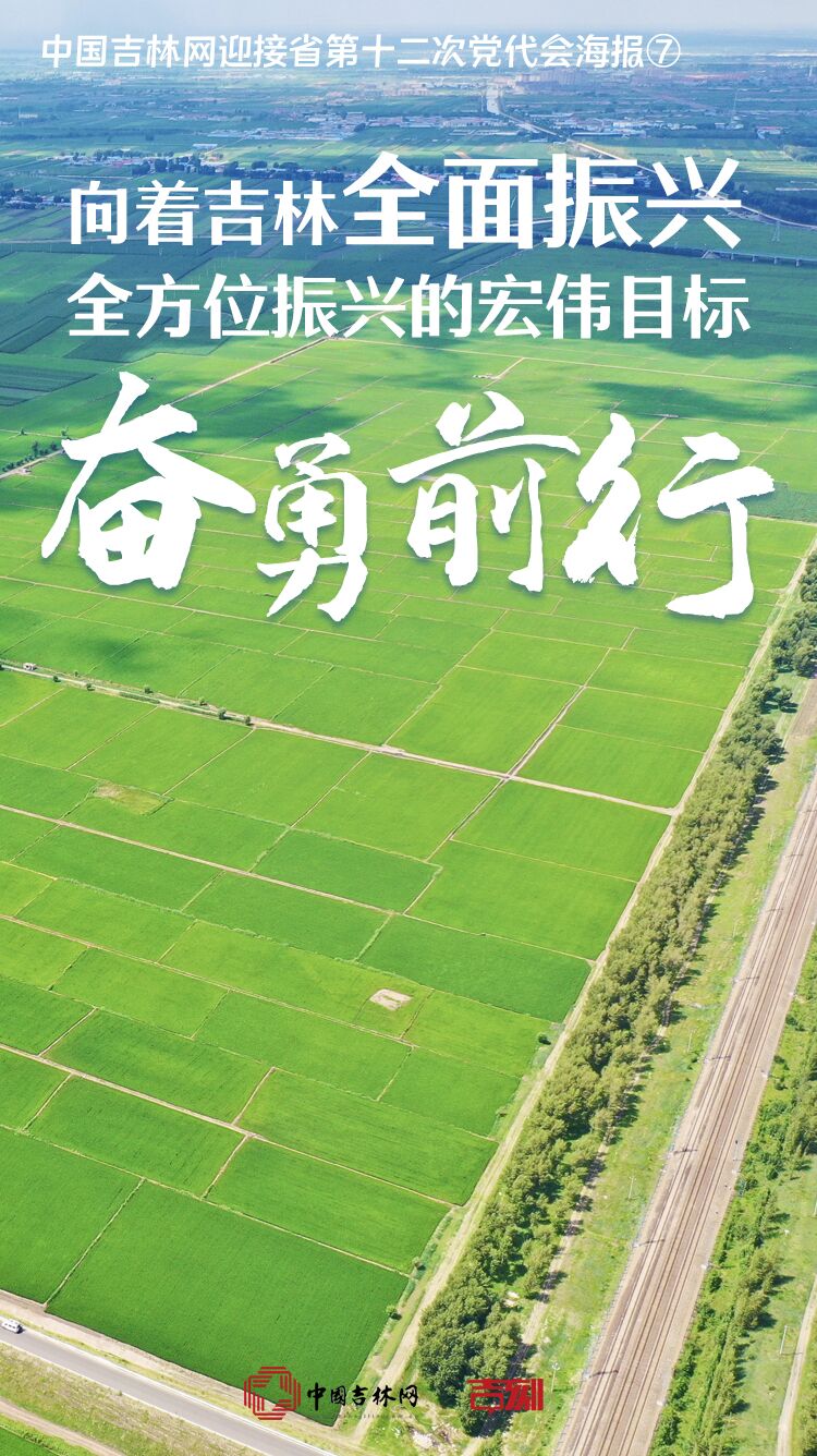 十二次党代会海报⑦丨向着吉林全面振兴全方位振兴的宏伟目标奋勇前行