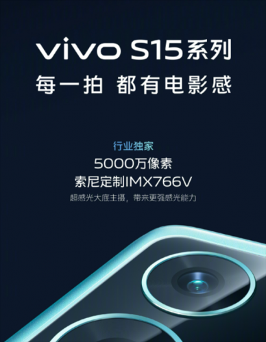 vivo S15系列影像大升级：搭载索尼定制IMX766V+蜂鸟超级防抖