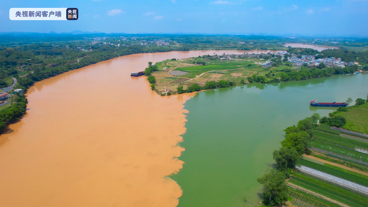 广西南宁三江口现"鸳鸯江"景观|广西_新浪财经_新浪网