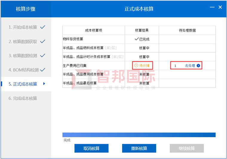 　　(智邦国际ERP系统：支持生产废料、耗材归集到当月制造费用)