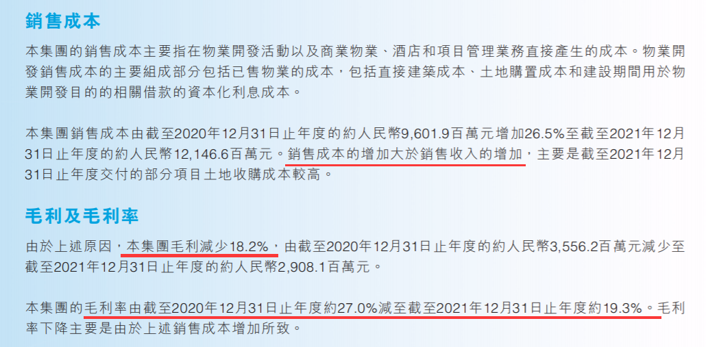 来源：领地控股2021年报