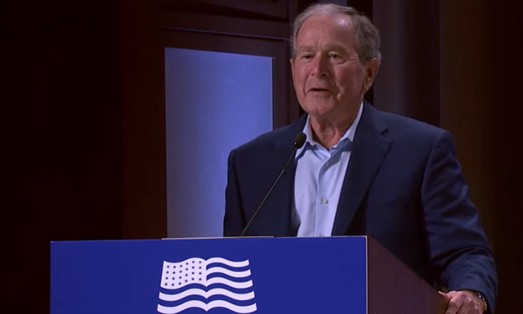 小布什演讲视频截屏