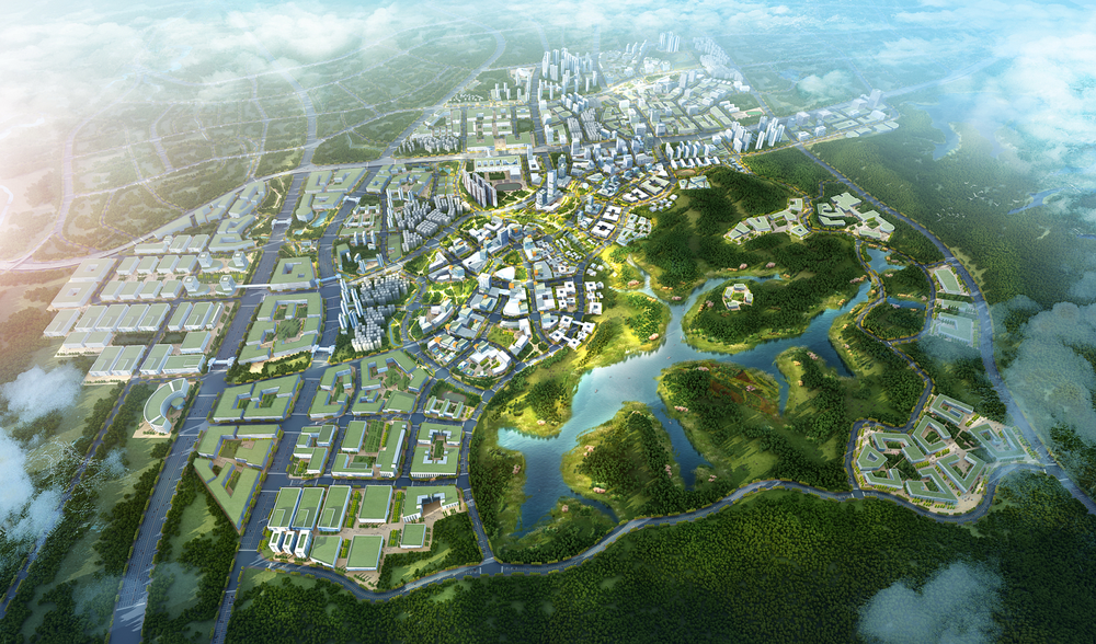 九龙山数字城规划效果图.(深圳市龙华区工信局供图)