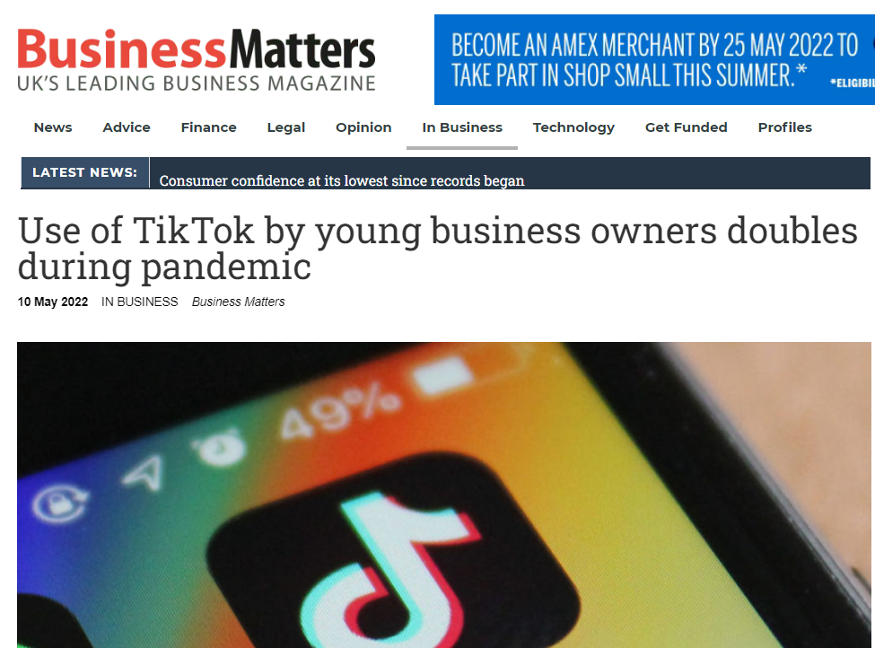 　　外媒报道疫情期间，海外年轻企业主TikTok使用量翻倍