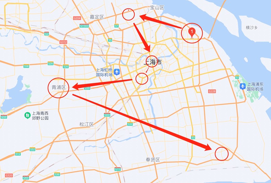 上海疫情路线图图片