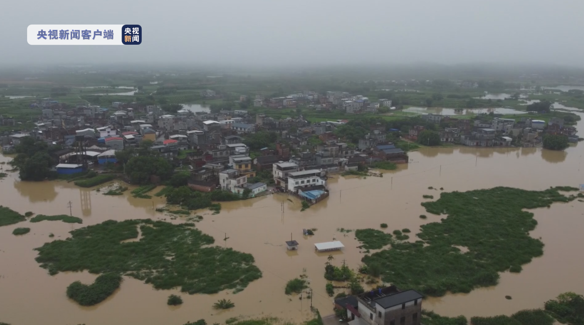 广西遭遇今年最强暴雨天气 象州、来宾等多地积水严重