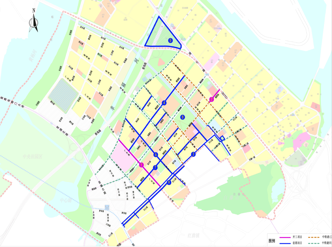 湖心新城基础设施建设项目平面示意图