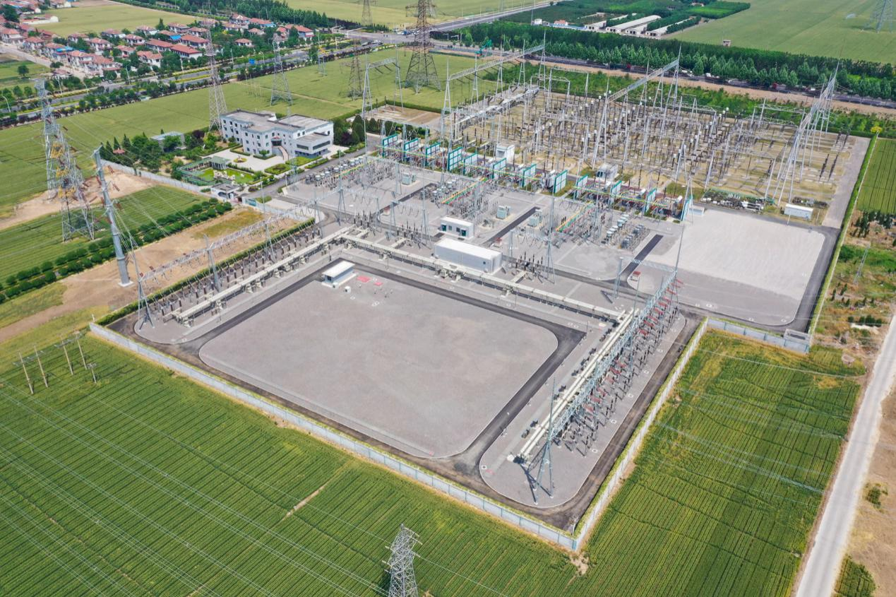 淄博500千伏变电站鸟瞰图