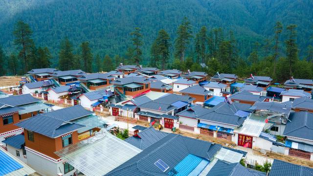 这是5月29日拍摄的西藏林芝市察隅县上察隅镇岗藏村(无人机照片).