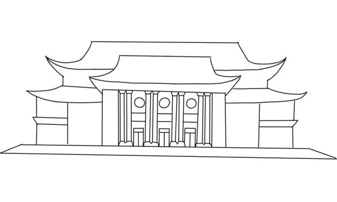 勾勒出来的一笔一划白描的技法游戏规则:通过看画猜猜是河大的哪个