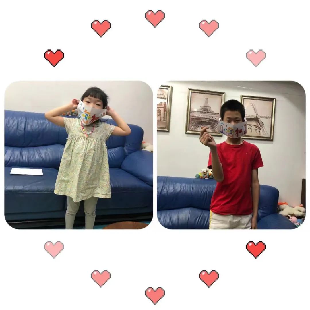 口罩展示效果作者:张睿恺/张睿萱(12岁/5岁)家长:张登松作品名称测