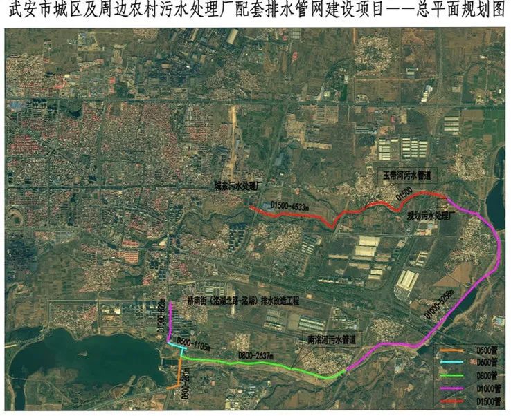 共分三个部分建设,第一部分,污水主干管沿玉带河北侧修建(简称玉带河