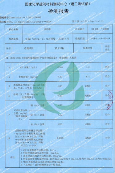 　　(图：真石漆&多彩漆检测报告)