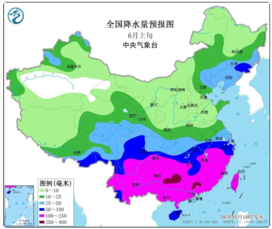全国降水量预报图(来源:中国天气网)