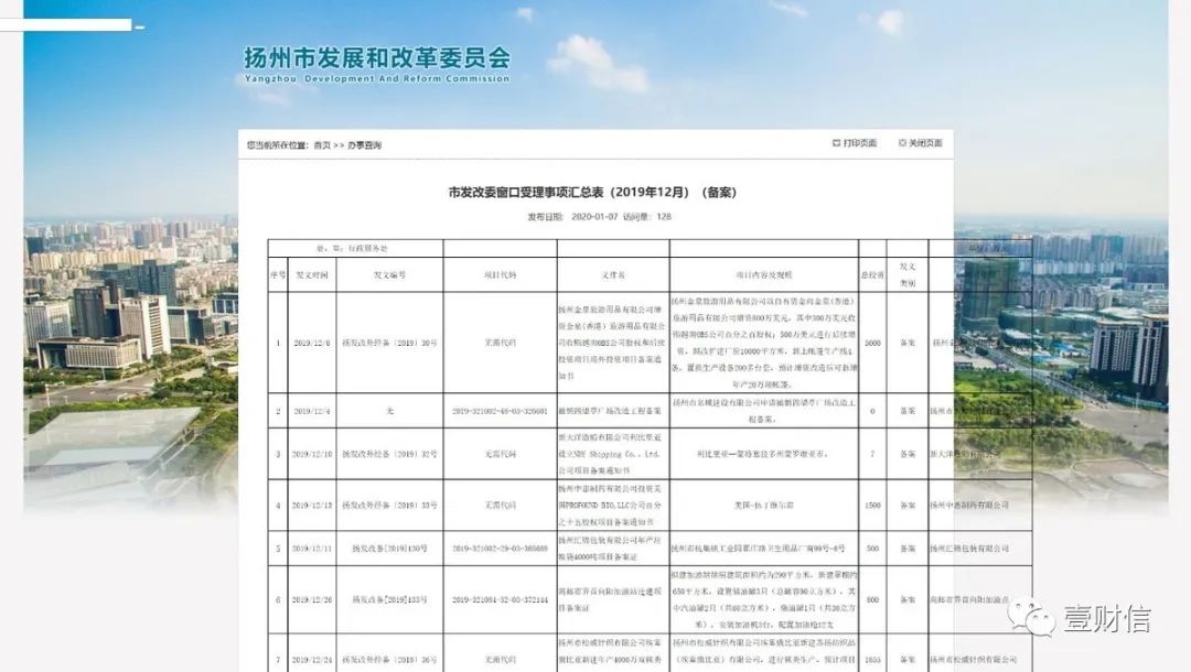 （截图源自扬州市发展和改革委员会官网）