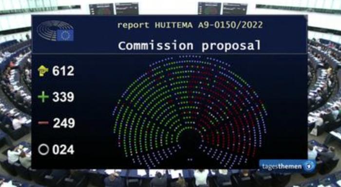 339票赞成、249票反对，燃油车禁令并非没有质疑声。图源：EU