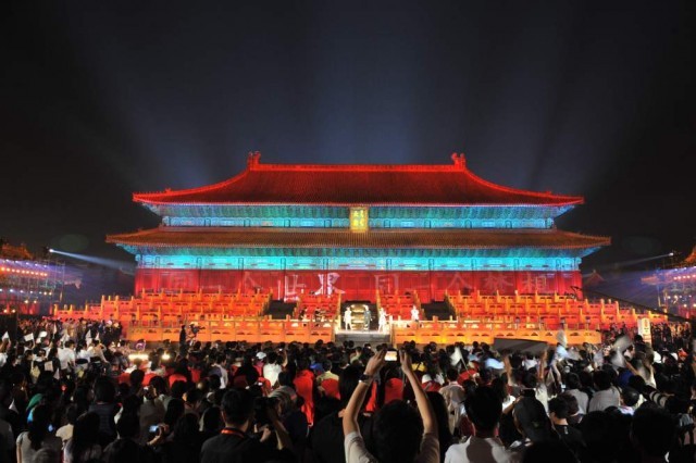 2008年4月30日，第四届北京奥运会歌曲评选活动颁奖晚会在北京太庙举行。新华社记者 罗晓光 摄
