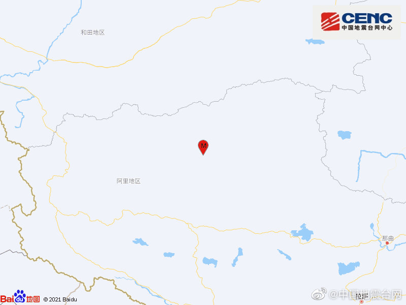 中国地震台网正式测定：06月13日14时19分在西藏阿里地区改则县（北纬34.26度，东经85.37度）发生3.8级地震，震源深度10千米。