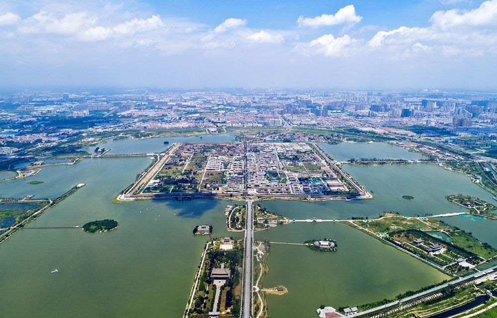 鸟瞰商丘古城.记者 崔坤摄