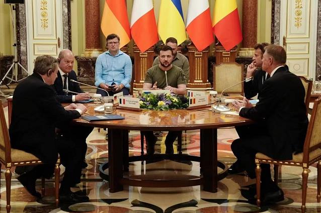烏克蘭總統會見德法意三國領導人