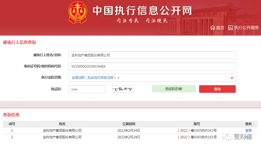 （截图来自中国执行信息公开网）