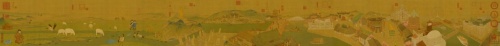 　　三省学生在老师指导下同屏绘制而成的现代版《千里江山图》长卷