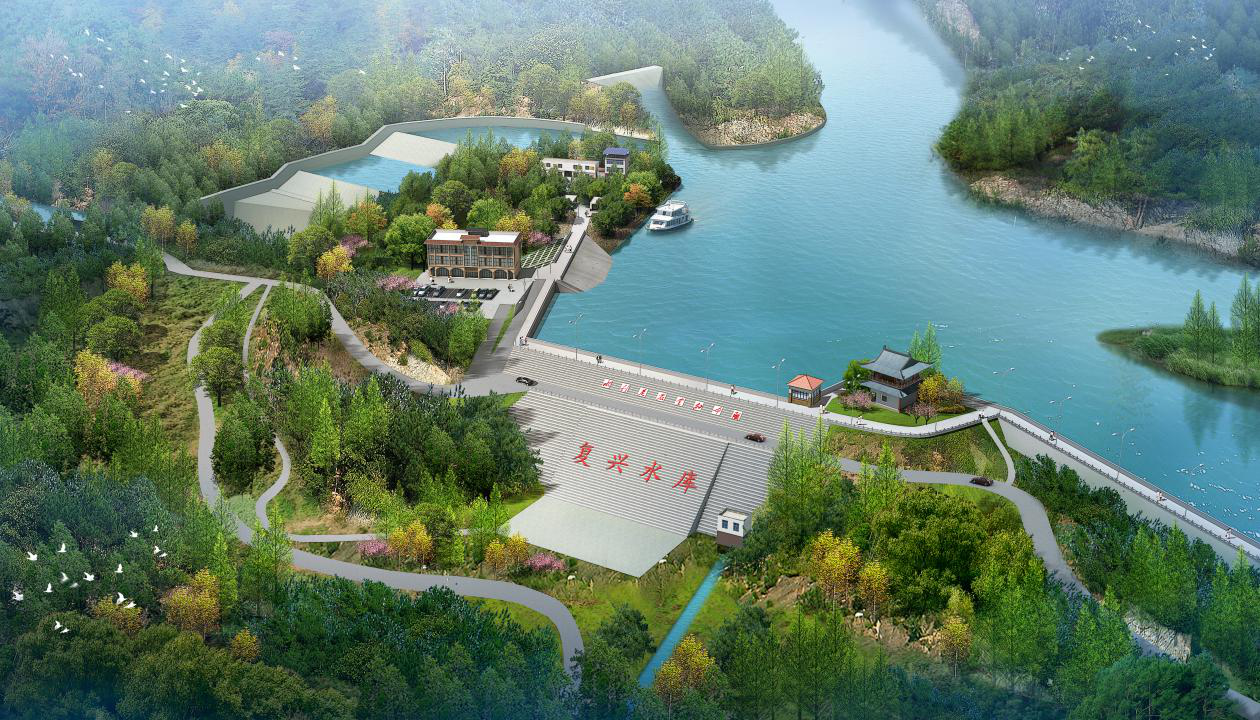 图为农发行眉山市分行信贷支持的复兴水库效果图