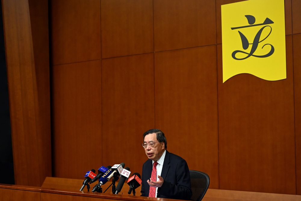香港特别行政区立法会主席梁君彦接受记者采访（6月10日摄）。新华社记者金良快摄