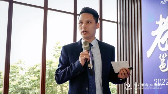 　　锦江酒店(中国区)加盟服务部负责人彭林林现场分享