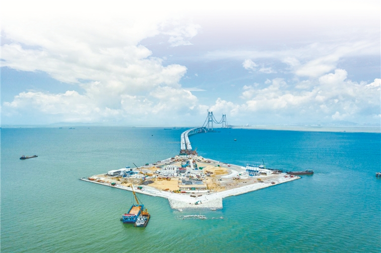 深中通道西人工岛建设现场.苏振飞 摄