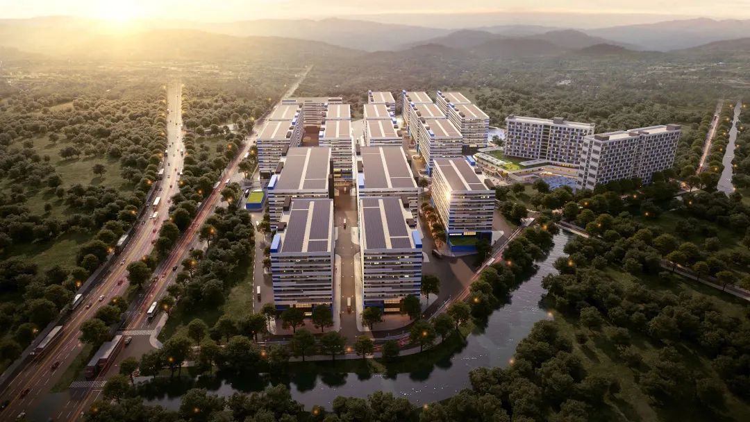 大湾区智造产业园d区鸟瞰效果图.