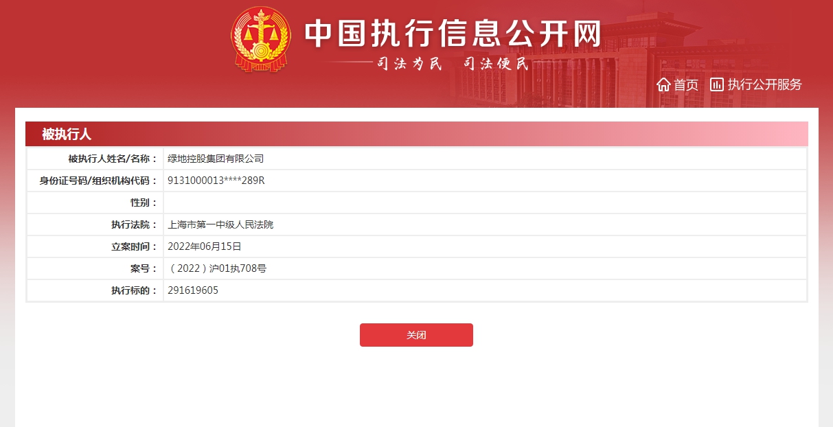 来源：中国执行信息公开网截图